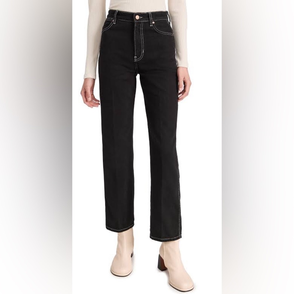 FLAWED Reformation Cowboy High Rise Straight Black Jeans